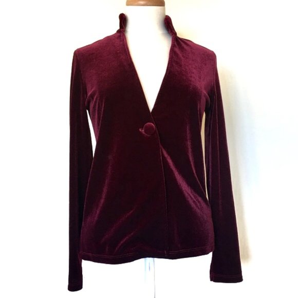 Sylvia & Mado Black Cherry Velour Jacket S - Picture 1 of 7